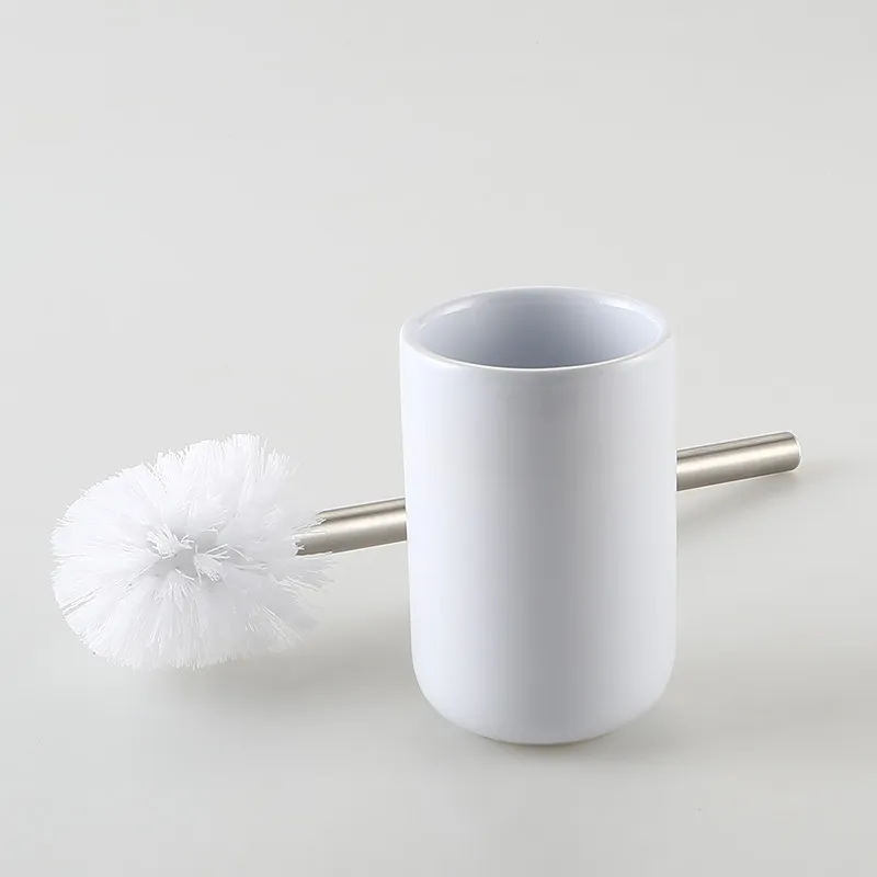 

Toilet Brush Retainer Cleaning Household Bathroom Supplies Ceramic Long Handle Non-punching