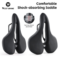 WEST BIKING Bicycle Saddle Comfortable Shockproof Bike Seats MTB Road Hollow Breathable Mountain Bike Saddle Cycling Cushion