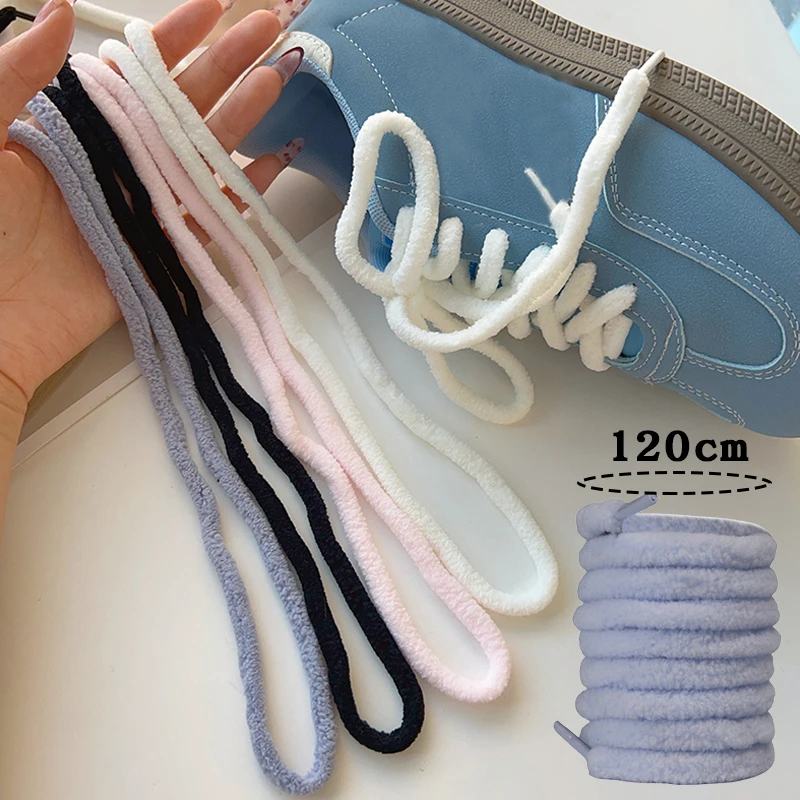 120CM Nieuwe Pluche Handdoek Schoenveters Grote Vet Pluizig Fuzzy Ontwerp Uitstekende Textuur Zachtheid Perfect voor Laarzen Mode Sneakers