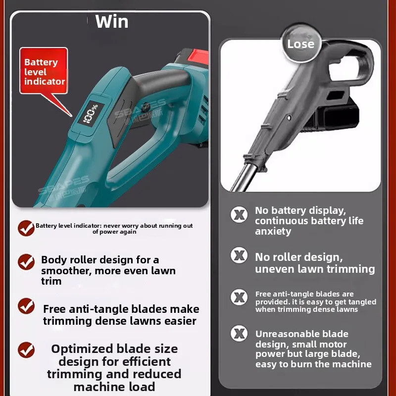 

Rechargeable lawn mower High power lawn household lithium battery handheld harvester