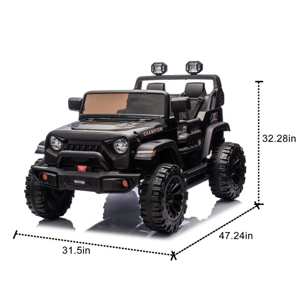 24V Two-seater Children's Electric Car, Four-wheel Suspension, Bluetooth, for Children Over 3 Years Old Electric Car for Kids