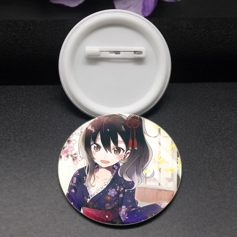 58mm Lapel Pins Anime Kishuku Gakkou No Juliet Brooch Round Brooches for Backpack Clothes Enamel Pin Cartoon Cosplay Badges