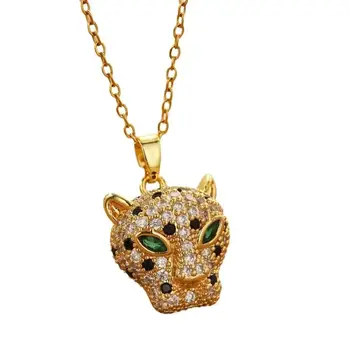 不銹鋼飾品 女士時尚豹頭項鍊 精緻百搭鎖骨鏈 復古個性動物吊墜 10 最佳銷售 豹紋項鍊 - №8