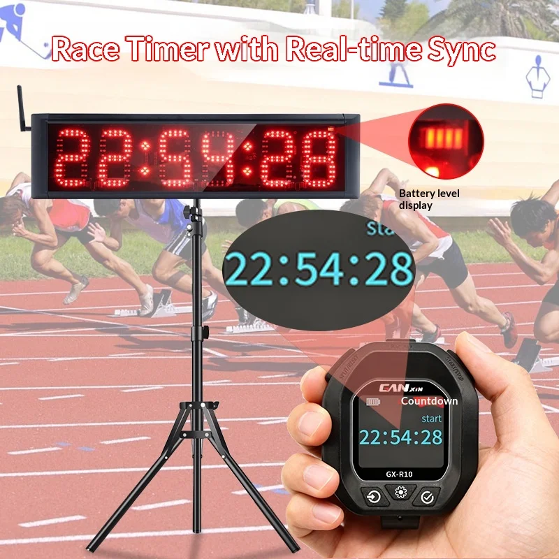 GANXIN Multi-mode Training Portable Stopwatch Control Digital Timing Data Real-time Synchronization Track Marathon Race Timer