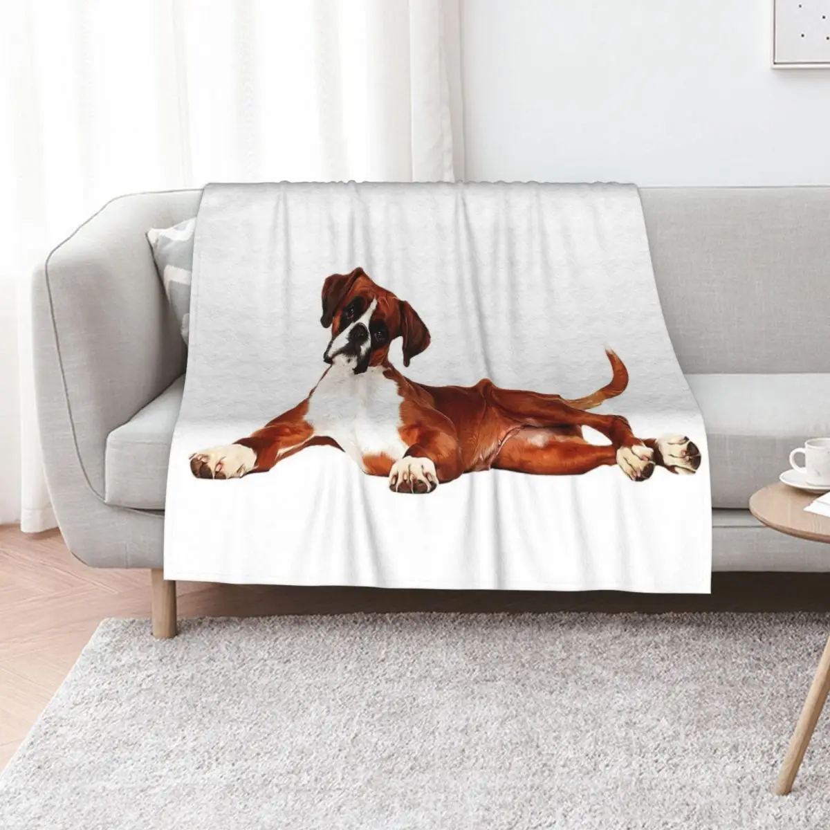 Adorable Boxer Dog Throw Blanket Luxury Large Bed Fashionable Plaid on the sofa Soft Plaid Blankets