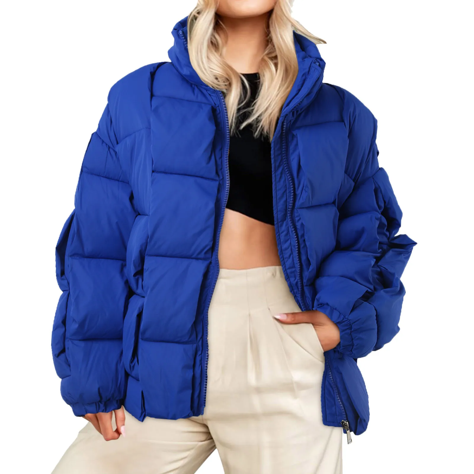 for Women куртка Fashion Warm 2024 Street Winter Jackets Thick High Woven New Down Winter and Plaid Three-dimensional Solid Coat