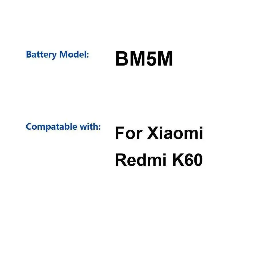 

Долговечный аккумулятор для мобильного телефона Xiaomi Redmi K60 BM5M 5500 мАч