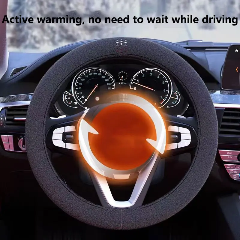 Winter Electric Heating Car Steering Wheel Cover Heating Magnetic Separation Without Winding  Speed Heating Warm Handle Cover