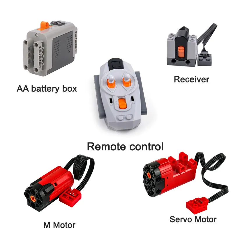 Bloques de Construcción Tecnológicos MOC M/L/XL/Servo Motor 88003, Juego de Funciones de Potencia con Control Remoto, Caja de Baterías, Ladrillos de Juguete Eléctricos