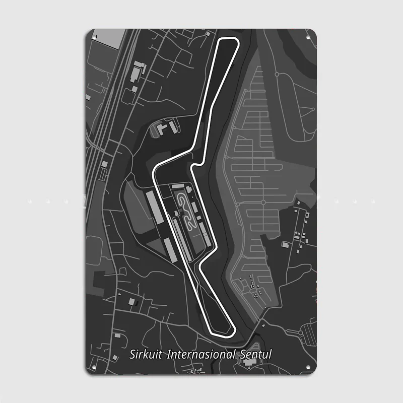 Sentul International Circuit Map Poster Metal Custom Sign Indoor Decor Pub Club Room Decoration Bar Posters Home Wall Decor