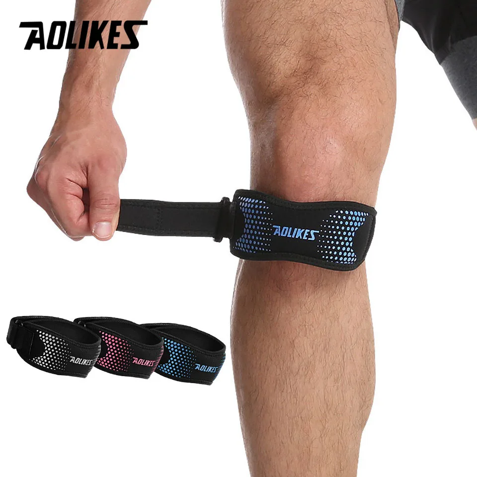 AOLIKES 1 szt. Regulowana nakolannik ulga w bólu kolana stabilizator rzepki wsparcie dla pieszych wędrówek piłka nożna koszykówka bieganie Sport