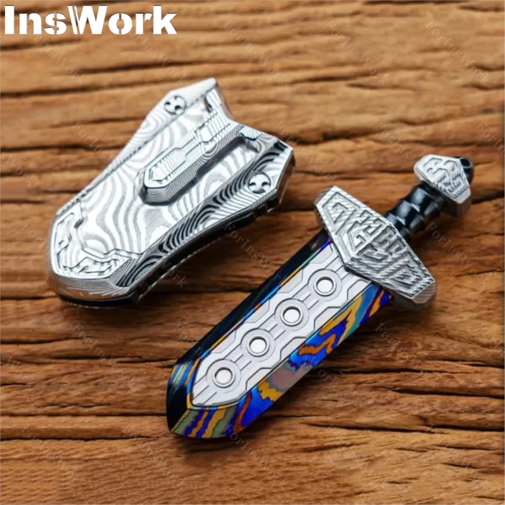 WANWU Special Materials Taia Sword Oil Slick Zirconium Mechanical Magnetic Push Slider Metal Toys Decompression Fidget Toys