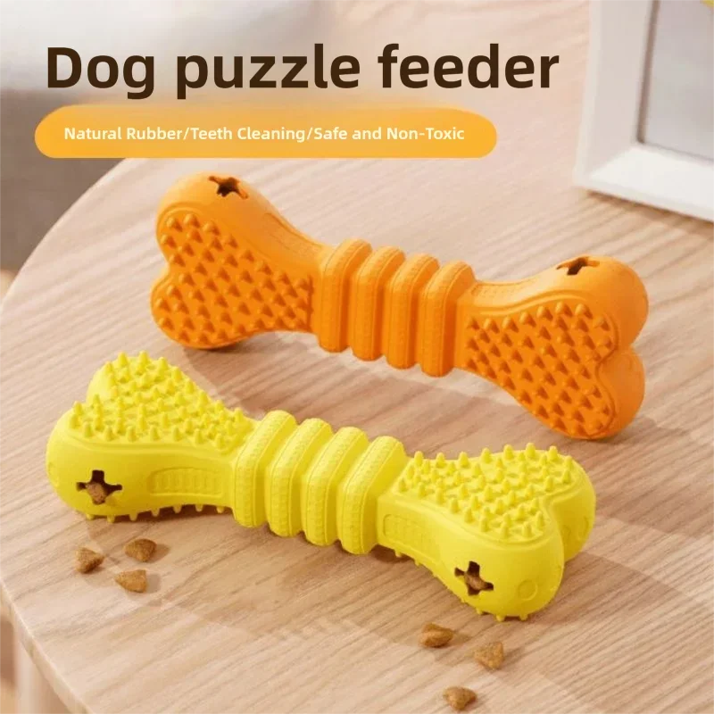 

Slow Feeder Soft Spiked Bone Chew Toy For Dogs Teeth Cleaning Chew Resistant Durable Dog Teething Chew Bone For Medium Dogs