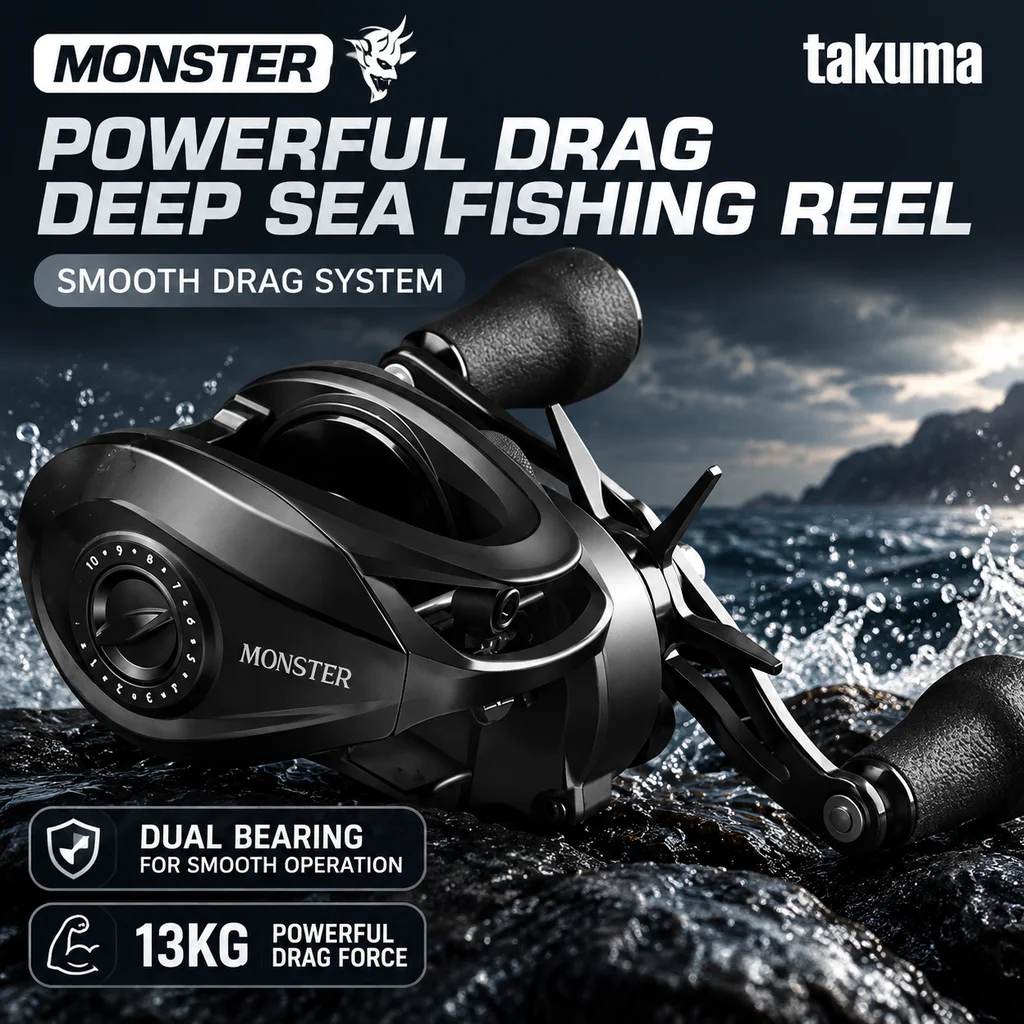 Fishing Boat Steering Wheel - Mulinello da casting in metallo TAKUMA