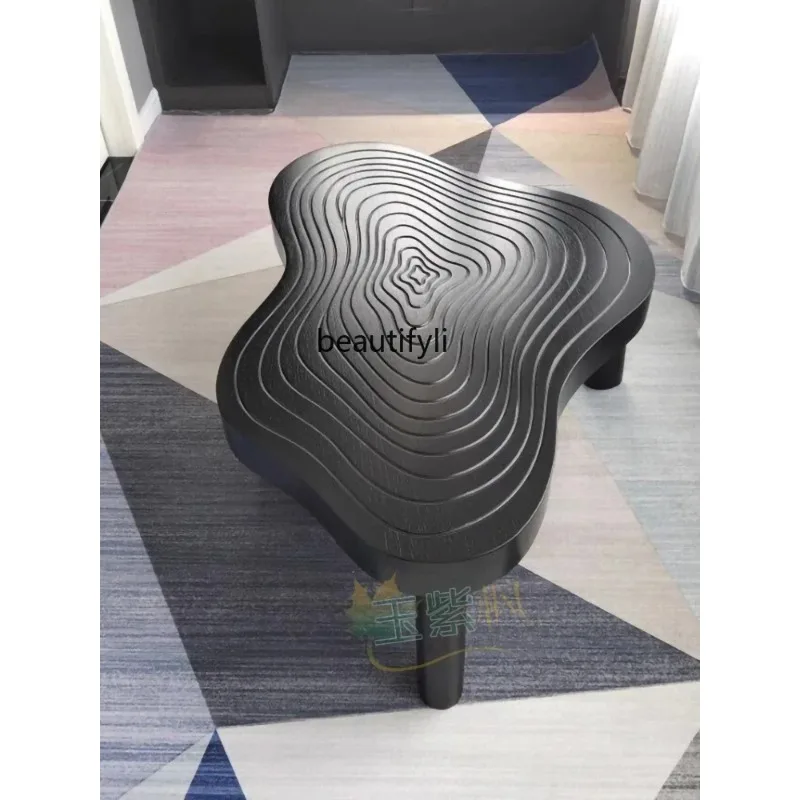 

Italian minimalist irregular oak tea table creative coffee designer Nordic special-shaped coffee table