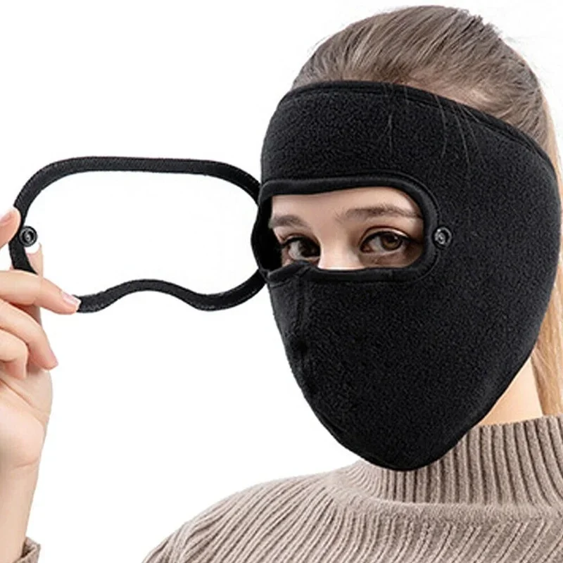 Winter Windproof Face Mask with Eye Shield and Anti-fog Goggles