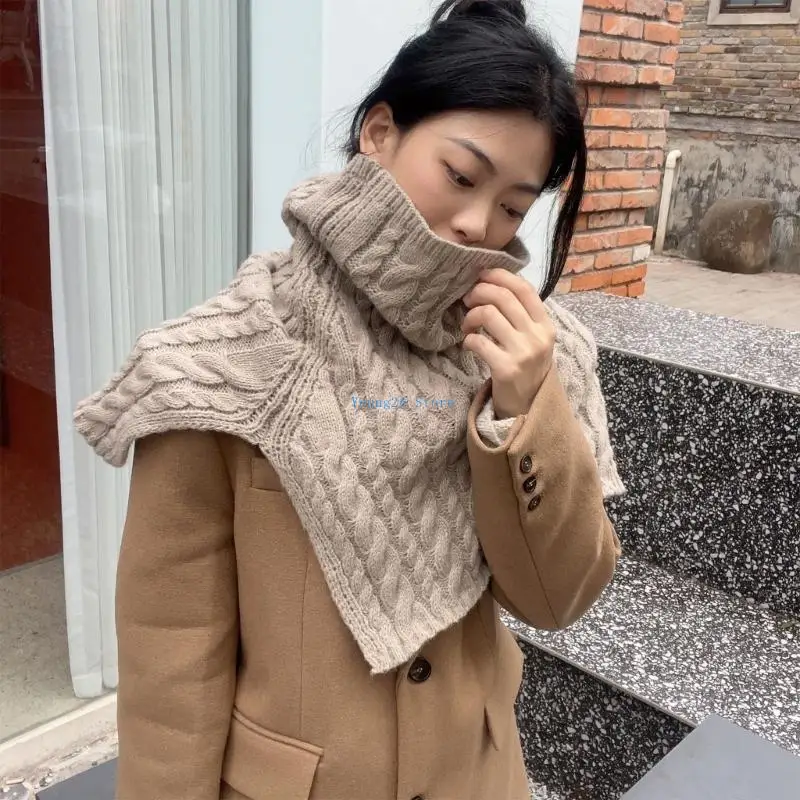 

P8DB Scarf Shawl For Women Winter False Collar Scarfs for Women Neck Wrap Men Women Turtleneck Collar Scarf Knitted Elastic