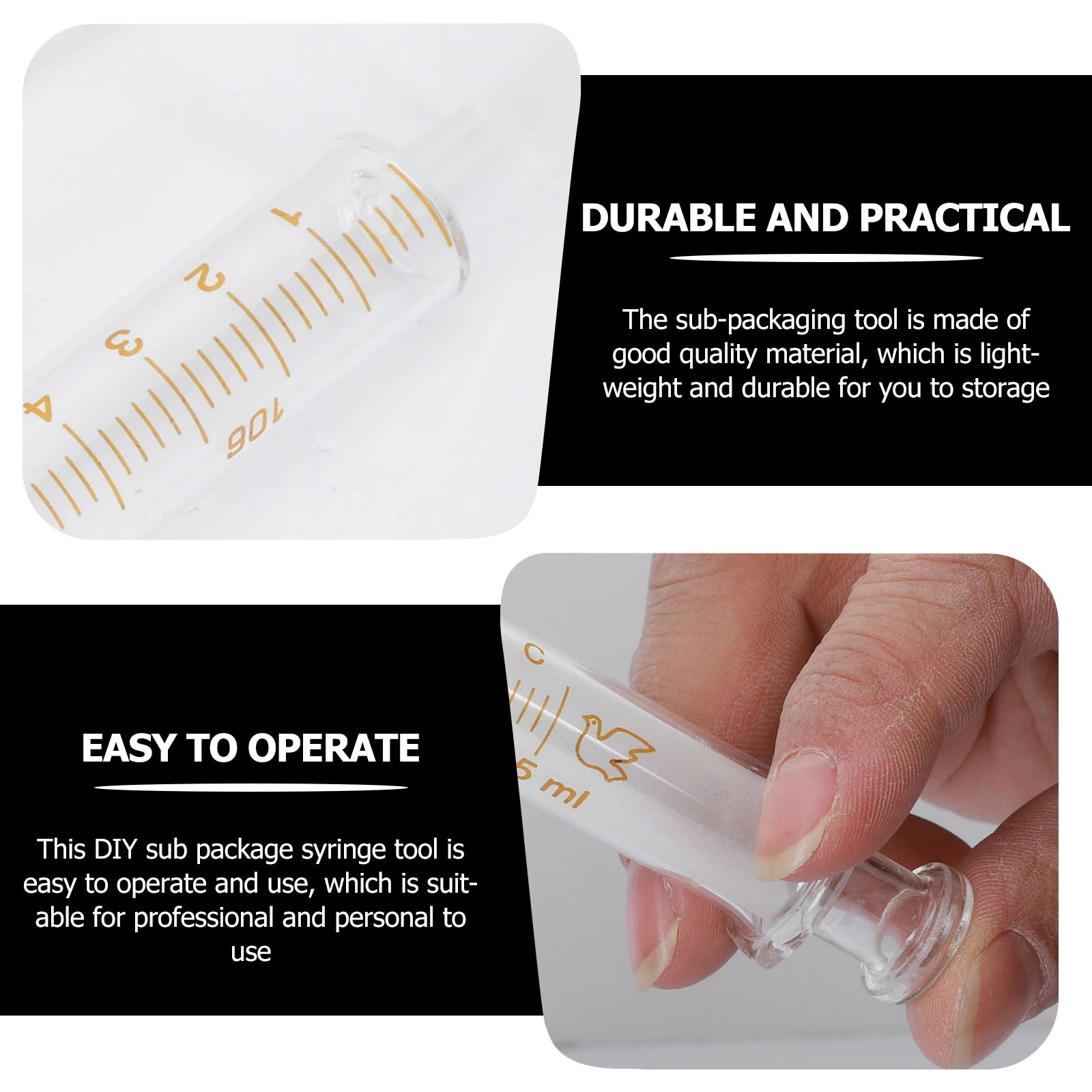 4 PCS Glass Syringe Injector Essential Oil Auxiliary Perfume Sub Package Accessory