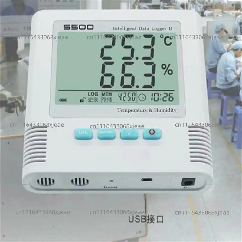 Large screen temperature and humidity recorder, model: S500-TH-USB Library number: M253356