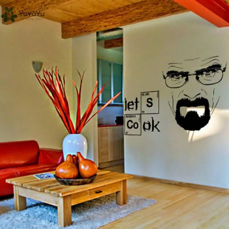 Vinyl Wall Decal Art Removeable Home Decor Breaking Bad Heisenberg Quote Lets Cook Text Wall Sticker DIY Mural YO394