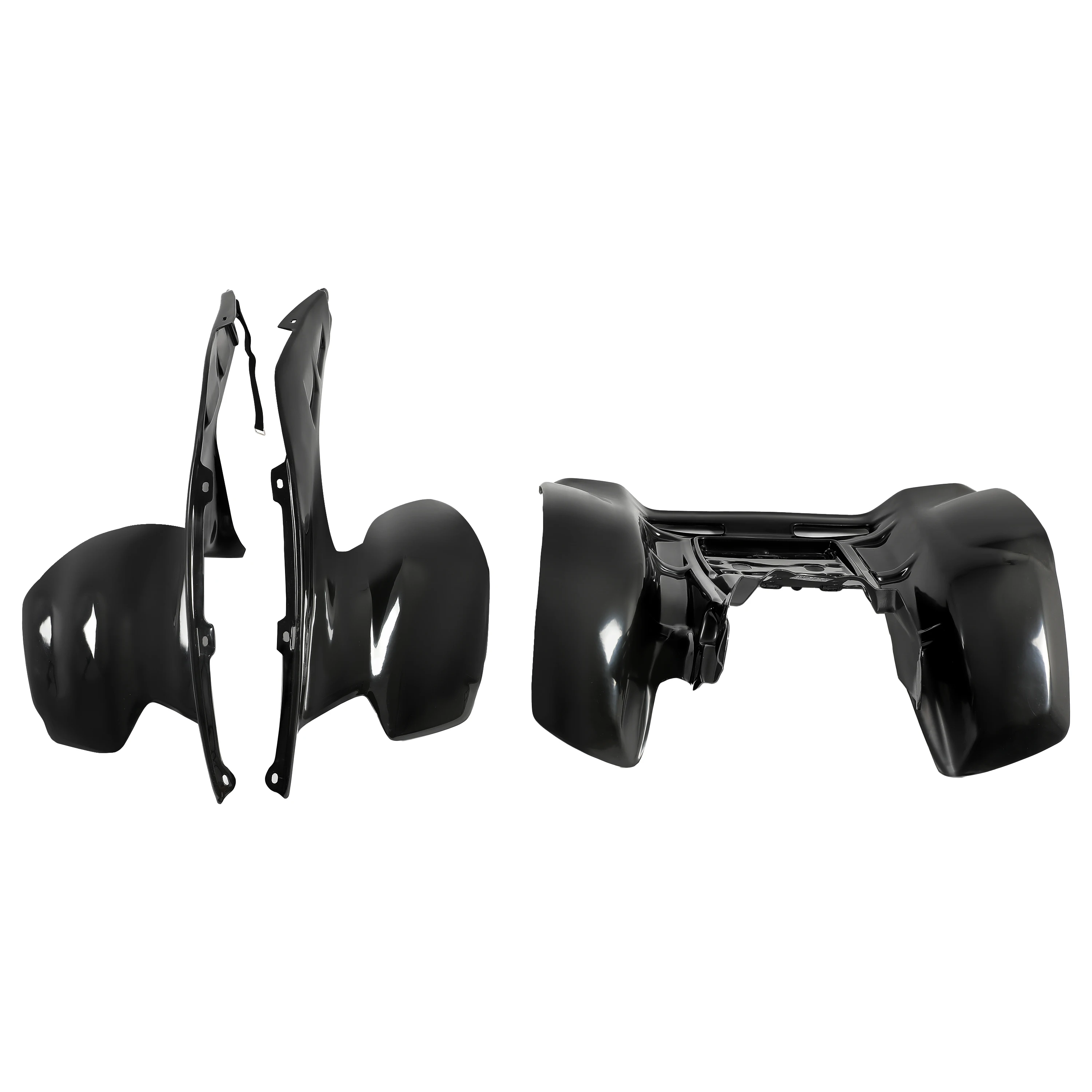 Para HONDA TRX 250R 86-89 87 88 KIT DE PLÁSTICO guardabarros delantero y trasero negro TRX250R