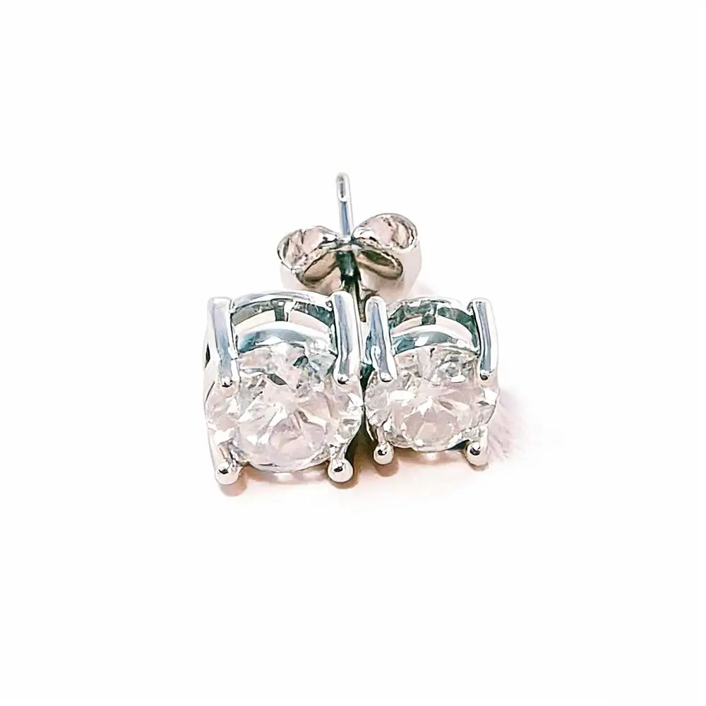 

Серьги-гвоздики ESKEEM из стерлингового серебра 925 пробы с муассанитом, новые, с двумя круглыми муассанитами VVS размером 7 мм и 6 мм, унисекс