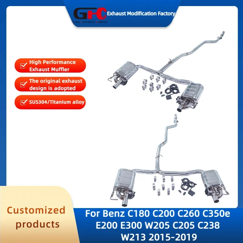 

Выхлопная труба Catback Valvetronic для Benz C180 C200 C260 C350e E200 E300 W205 C205 C238 W213, высокопроизводительный глушитель