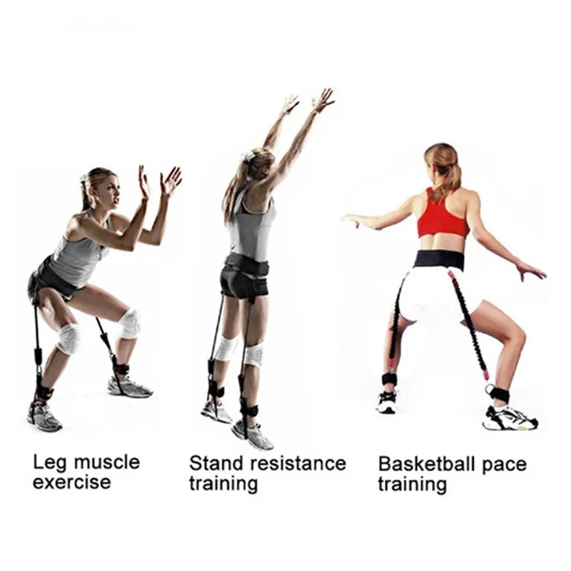 Cuerda de entrenamiento de rebote para Fitness, bandas de resistencia, equipo de ejercicio, baloncesto, tenis, correr, correa de entrenamiento de agilidad de fuerza de piernas