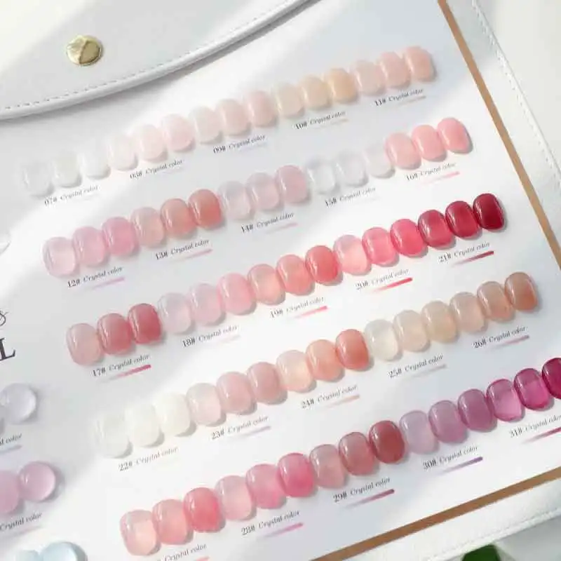 Dannycoll 31pcs Jelly Gel Polish Set Korean Style Translucent UV Soak Off Gelpolish Nail Art Gel Polish Manicure Nail Gel Lacque