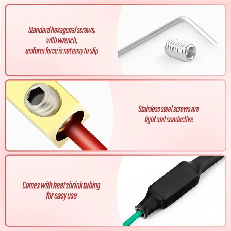 Exquisite-Square Quick Wiring Connection Terminal, Wire Connector With Set Screws And Thermoplastic Tube
