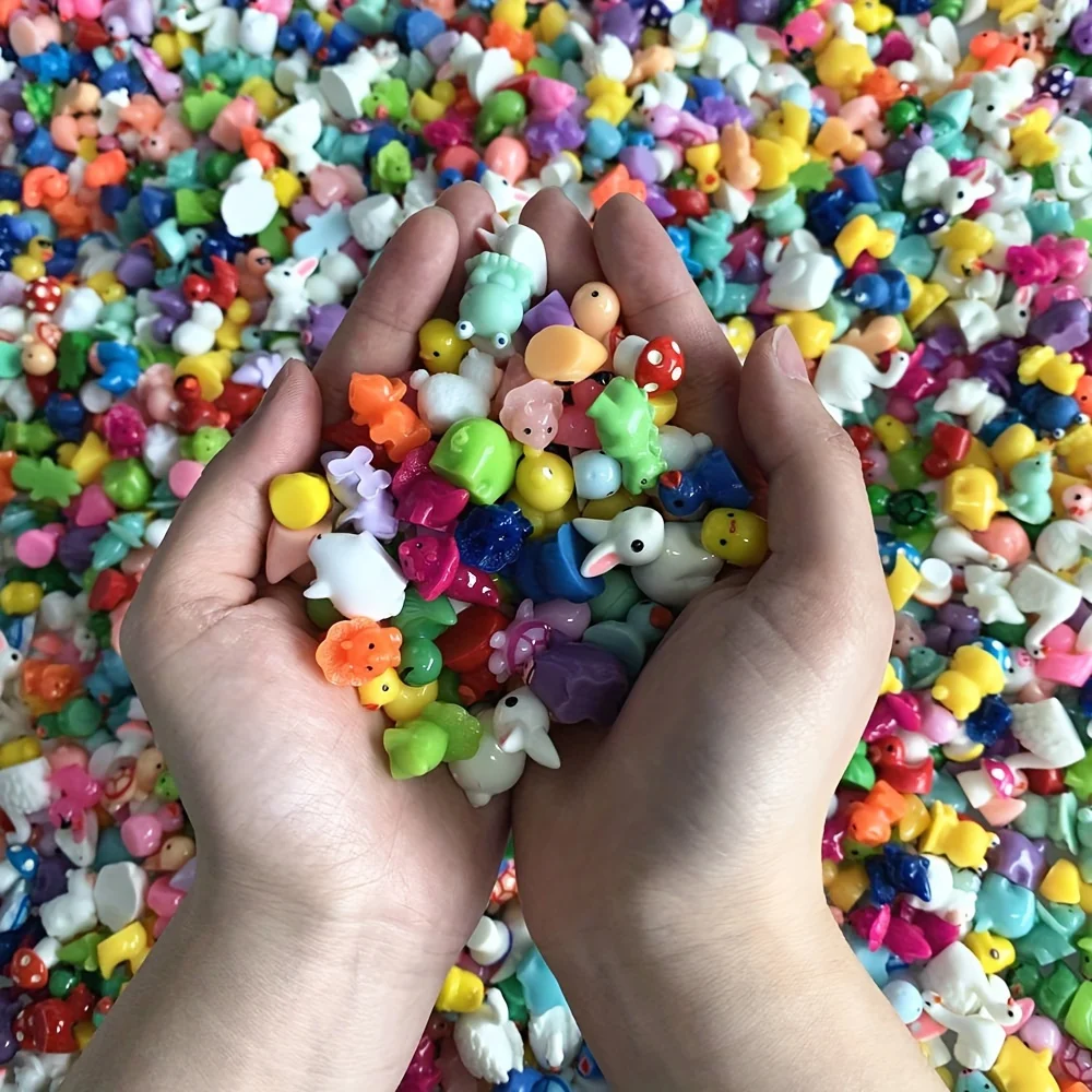 مجموعة من 8، 16، 32، أو 64 تماثيل صغيرة متنوعة من الراتنج على شكل حيوانات وفطر، مثالية للحدائق الخيالية ذاتية الصنع، والمناظر الطبيعية الصغيرة، Aq #5