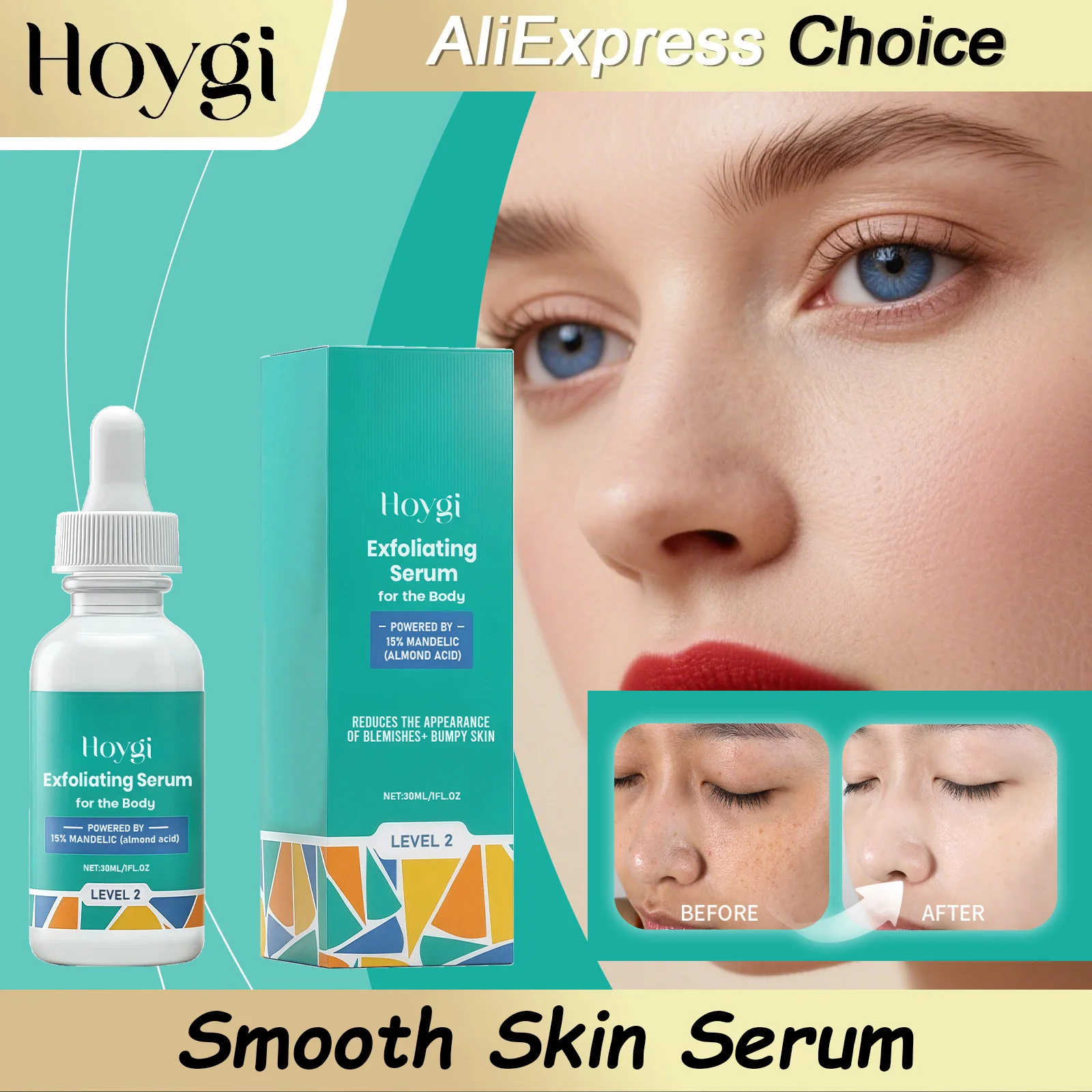 HOYGI Mandelic Acid Facial Essence Gentle Moisturizing Nourishing Pore Minimizer Serum Whitening Firming Brightening Skin Care