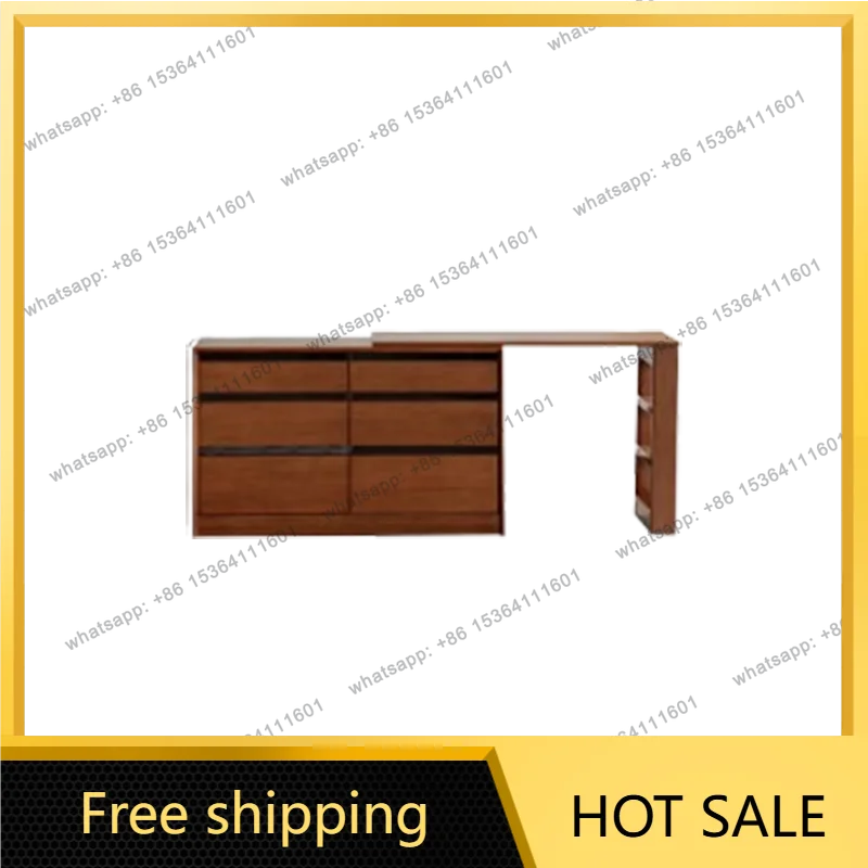 zj.Folding Brown Long Vanity Tables Bedroom Adult Simple Organizer House Makeup Dressers Storage Nordic Penteadeira Furniture Ho