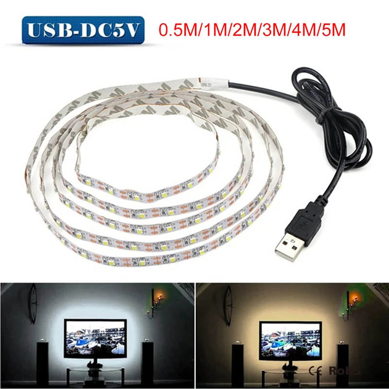 5V TV LED Backlight USB LED Strip Light Decor Lamp Tape TV Background Lighting