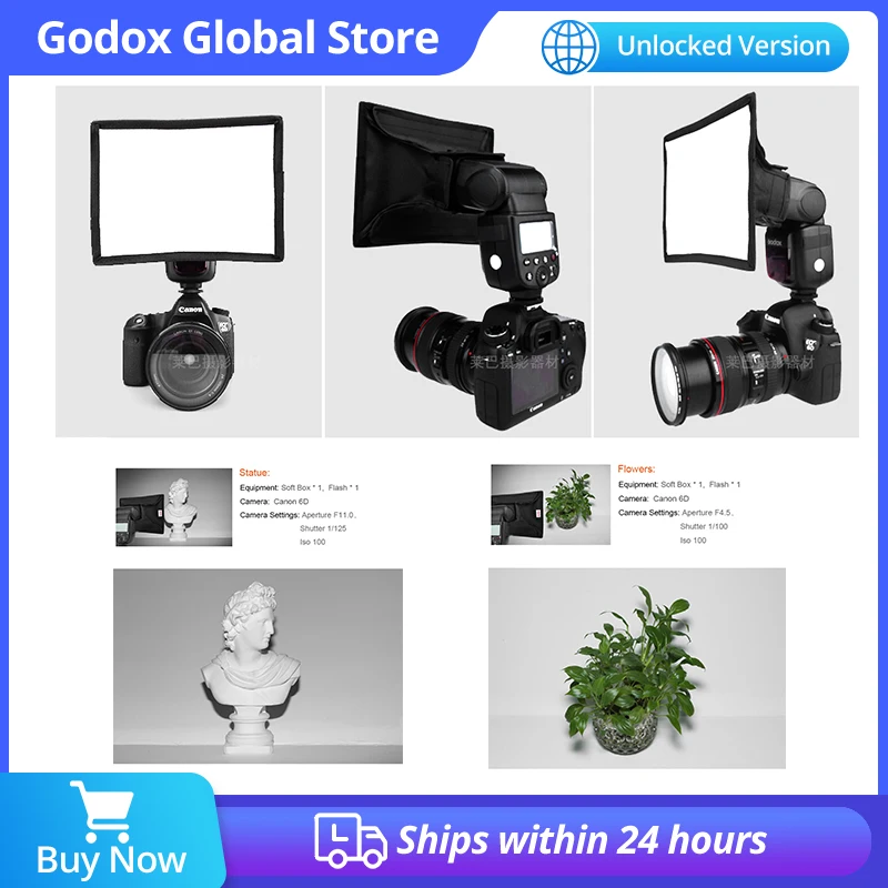 Godox Mini Softbox SB20*30 Universal 20X30Cm Light Flash Diffuser Lipat Softbox untuk Kamera Flash