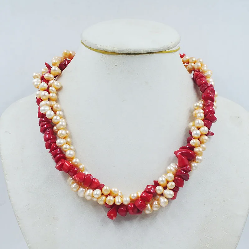 

2024 NEW ! in stock! ! Classic romantic coral and freshwater pearl necklace 19"