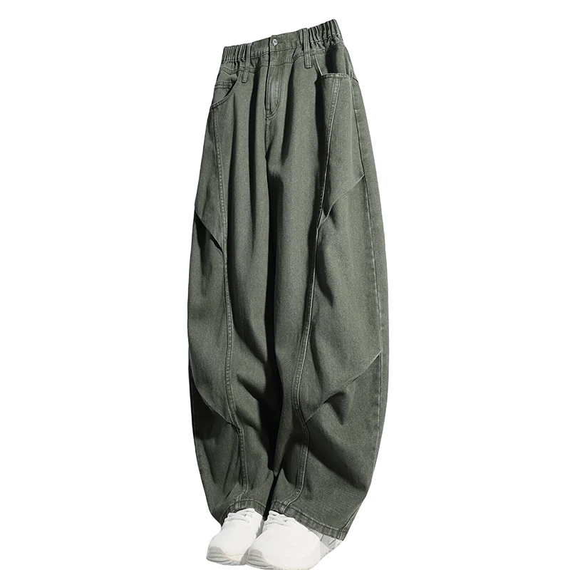 Herenbroeken Amerikaanse veelzijdige plus-size denimbroek voor heren Losse herfst Jeansbroek voor heren met rechte pijpen Trendy casual broek