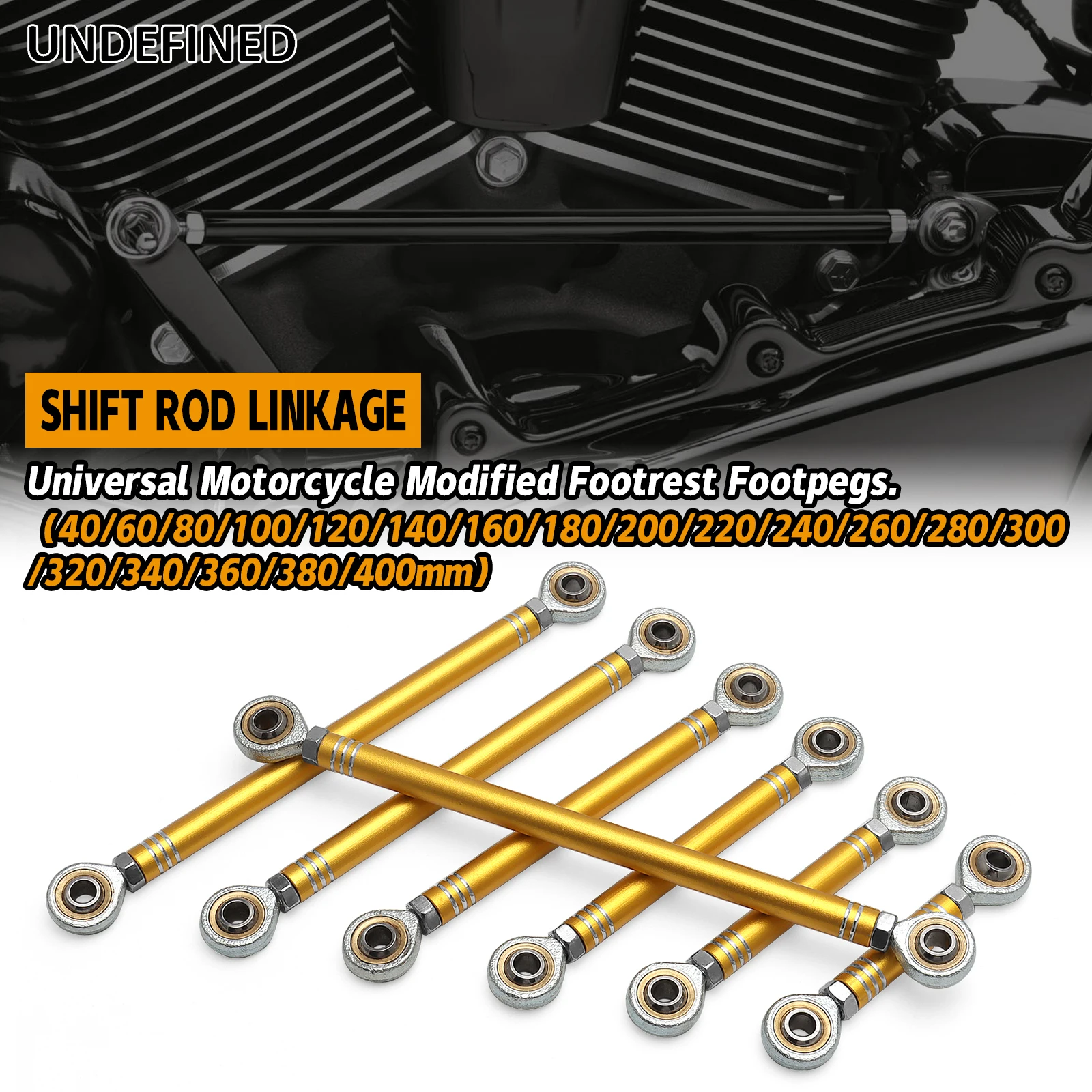 40mm-400mm Motorcycle M6 Shift Rod Linkage Moto Gold Shift Shifter Rod For Harley Yamaha Kawasaki Honda Suzuki Aprilia BMW