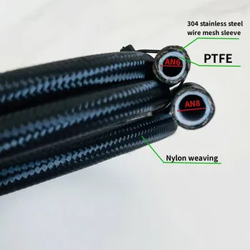 AN4 AN6 AN8 AN10 AN12 nylon PTFE hose racing brake hose E85 fuel oil cooler line pipe fuel line nylon braided PTFE pipe