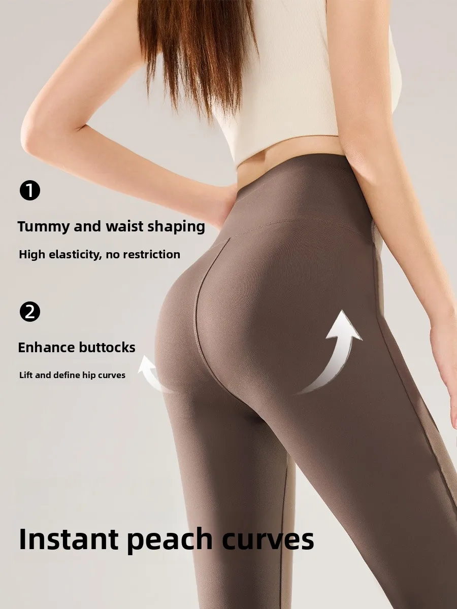 ارتفاع الخصر اليوغا السراويل النسائية ملابس خارجية متوهج Bootcut البطن التحكم بعقب رفع التخسيس السراويل جلد arkskin الخريف الشتاء جديد...