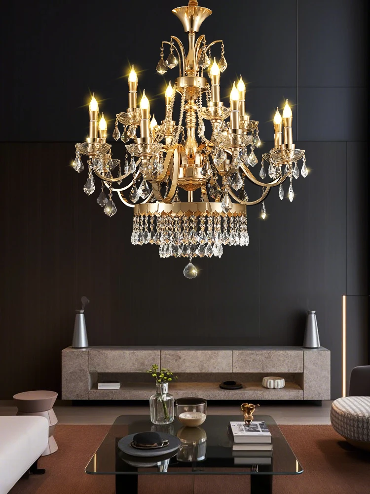 

Modern Luxury Home Large Chandelier Design Living Room Kitchen Indoor Hotel Simple Crystal Lobby Pendant Lighting