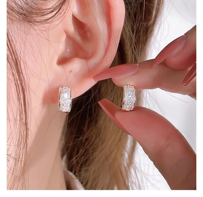 Pendientes de aro de Plata de Ley 925 con diamantes de zafiro rubí, joyería de compromiso para mujeres y hombres, fiesta de boda, regalo de lujo