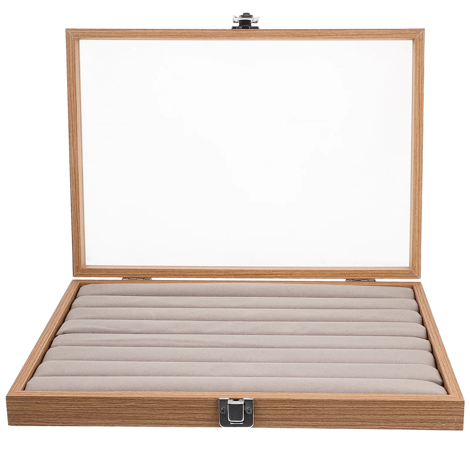 منظم المجوهرات مع غطاء شفاف وقلادة وخاتم وأقراط صندوق تخزين حاوية عرض أنيقة للنساء صندوق مجوهرات بسيط #6