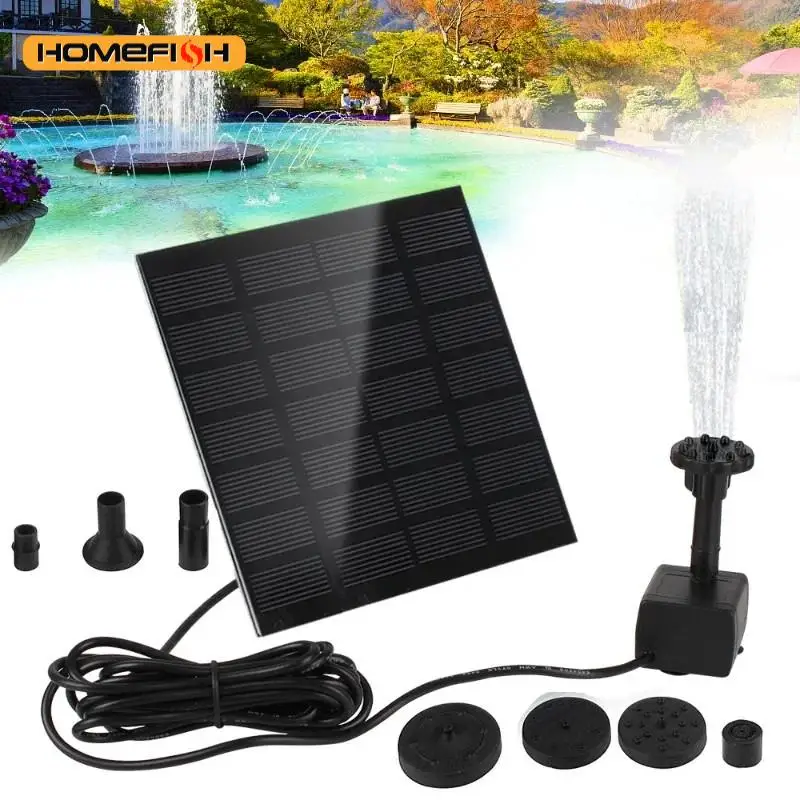 Solar Water Pump Fountain,withNozzles and  Water Pipe,Solar Powered Pump for Bird Bath,Pond,Garden Solar Fountain Pump