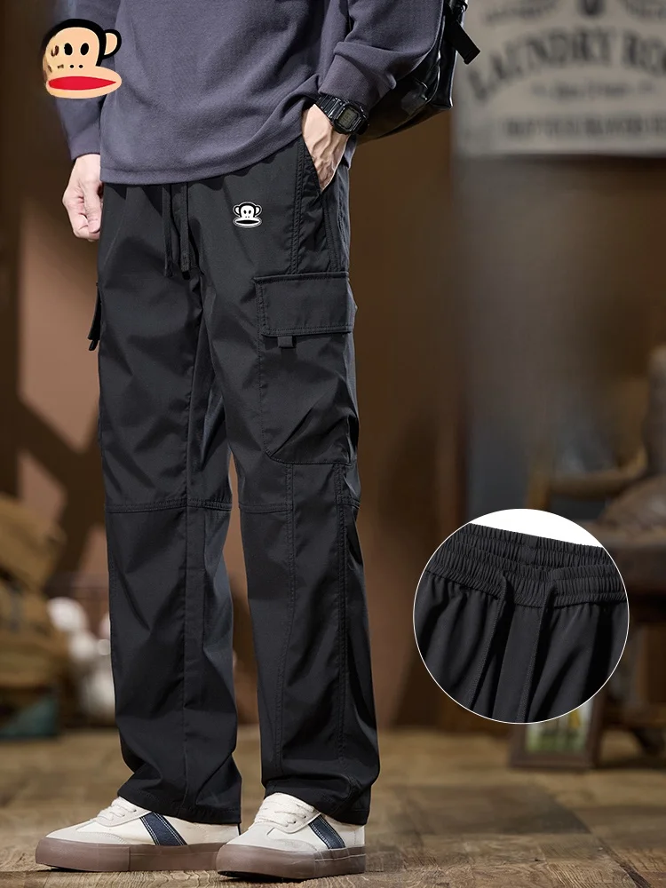 

Мужские брюки-карго PaulFrank American Sle Fce свободного кроя на флисовой подкладке, весенние новые модные брендовые брюки с завязками, повседневные брюки