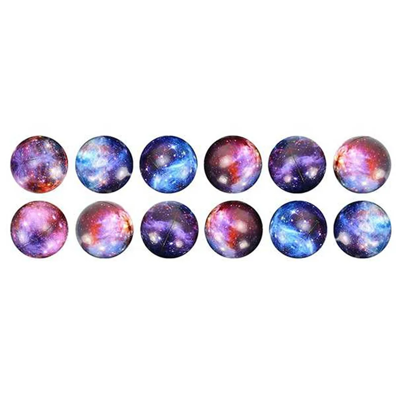 Pack of 12 Galaxy Stress Balls for Kids,Squeeze Anxiety Fidget Sensory Balls for Children with Outer Space Theme