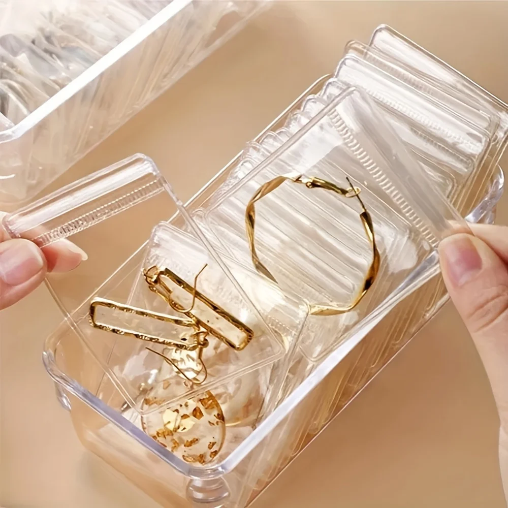 20 Pieces Set Mini Transparent Jewelry Storage Bags Self Sealing Ring Earring Bags for Organizing