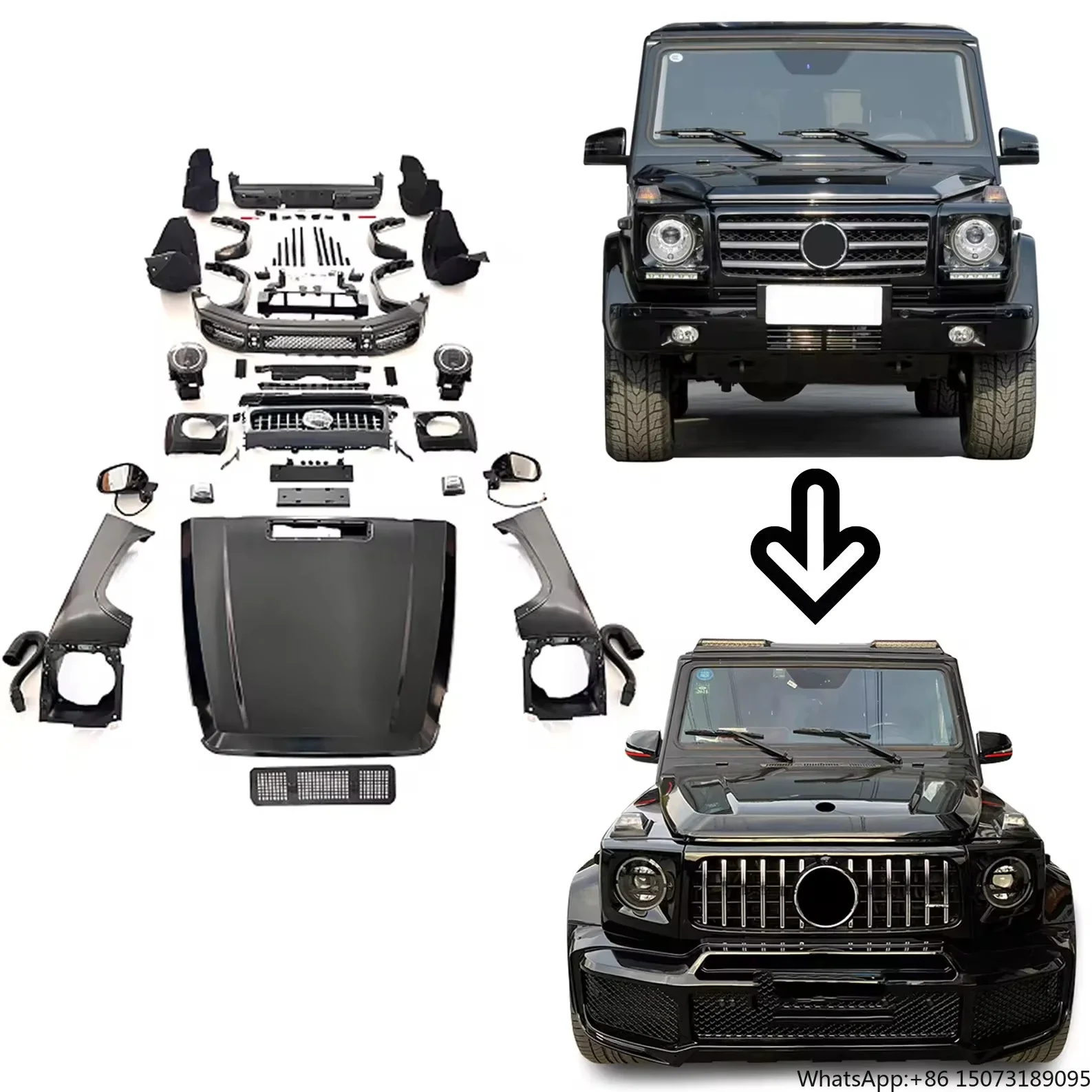 Old Modified Upgraded to New 2019+ W463a W464 G63 Body Kits for   W463 1990-2018
