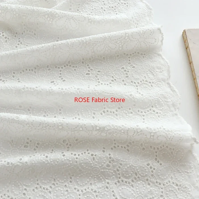 Flower Embroidery Cotton Fabric Flower Hollow Cloth For Shirt, Dress, Children's Clothing, tops, table cover, costumes design