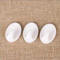 5pcs White Self Adhesive Plastic Hook Bathroom Wall Robe Towel Hanger Coat Clothes Bags Rack Kitchen Storage Organizer Hardware